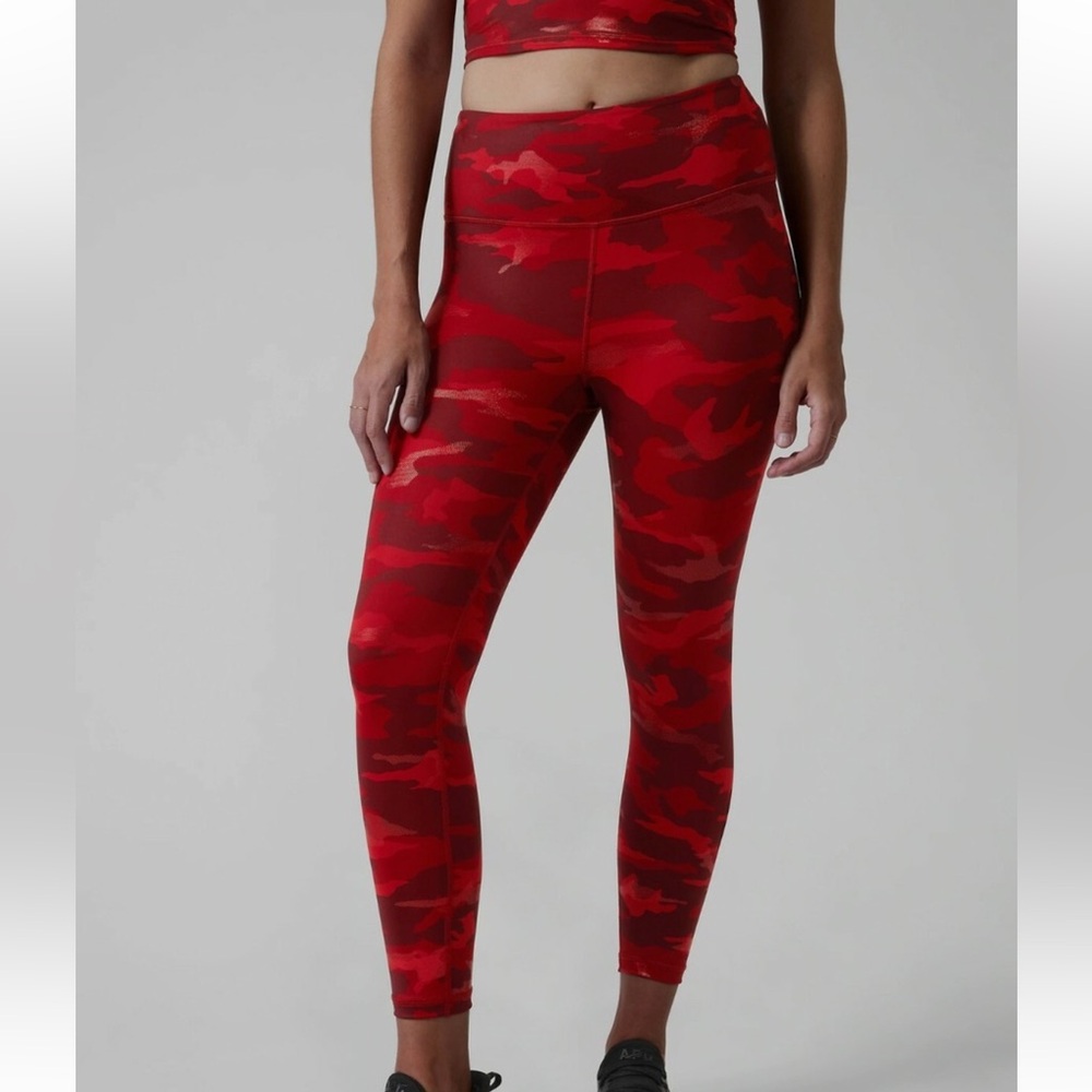 Athleta Red Camo Leggings